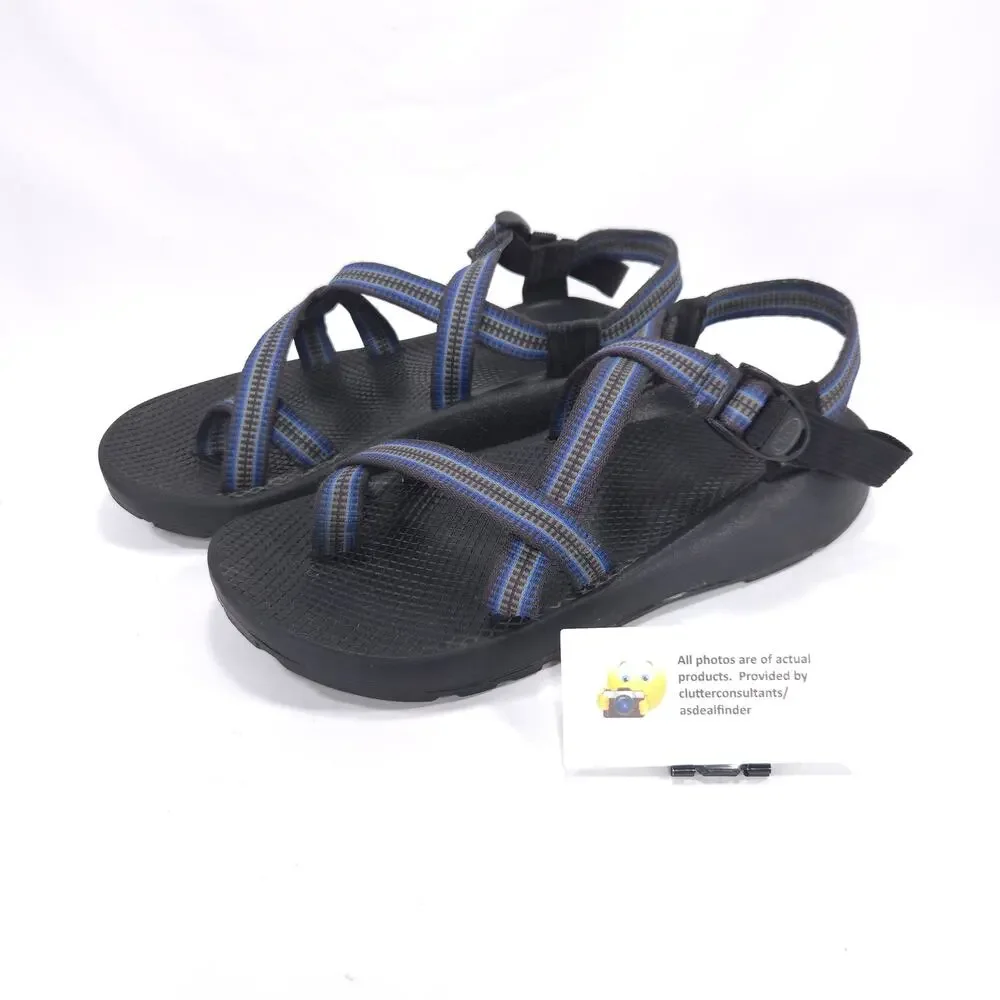 Chaco Classic Strappy Outdoor Trail Adjustable Sandals Mens Size 10 Black Blue